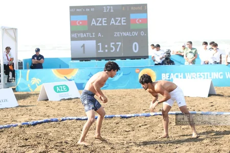 Azərbaycanın çimərlik güləşçiləri Bakıdakı dünya çempionatında 8 medal qazanıblar