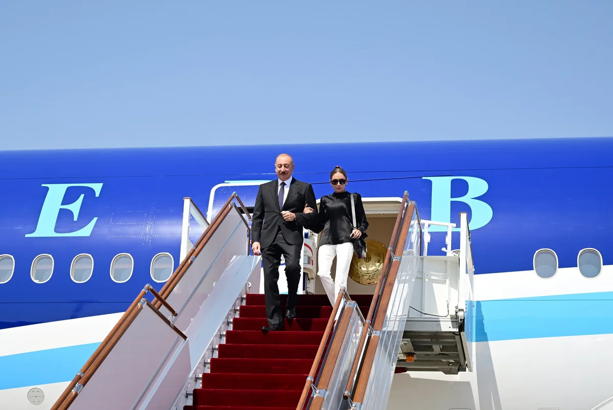 Ilham Aliyev arrives in Kyrgyzstan for working visit