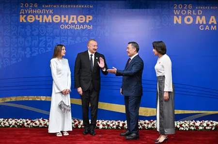 İlham Əliyev və Mehriban Əliyeva Bişkekdə 6-cı Dünya Köçəri Oyunlarının açılış mərasimində iştirak ediblər - YENİLƏNİB