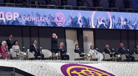 İlham Əliyev və Mehriban Əliyeva Bişkekdə 6-cı Dünya Köçəri Oyunlarının açılış mərasimində iştirak ediblər - YENİLƏNİB