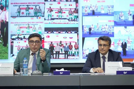 Fərid Qayıbov ötən ay beynəlxalq yarışlarda uğur qazanan idmançılarla görüşüb