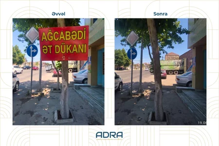 Bakıda və regionlarda ağacların üzərinə vurulmuş yüzlərlə reklam qurğusu sökülüb