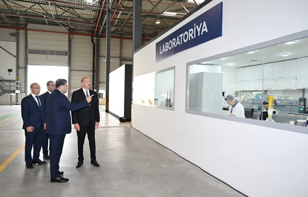 Ильхам Алиев принял участие в открытии предприятия Fabriora Group в Гарадагском районе