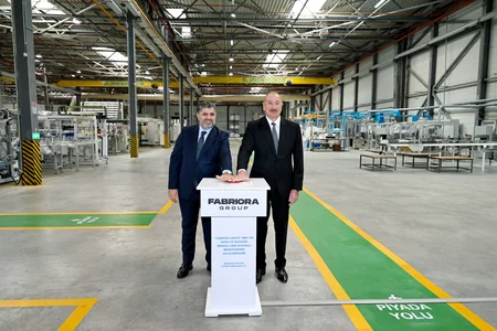 Ильхам Алиев принял участие в открытии предприятия Fabriora Group в Гарадагском районе