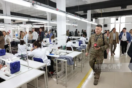 Foreign diplomats familiarize themselves with operations of garment factory in Azerbaijan's Khankandi