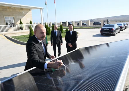 President Ilham Aliyev attends inauguration of Gobustan Solar Power Plant