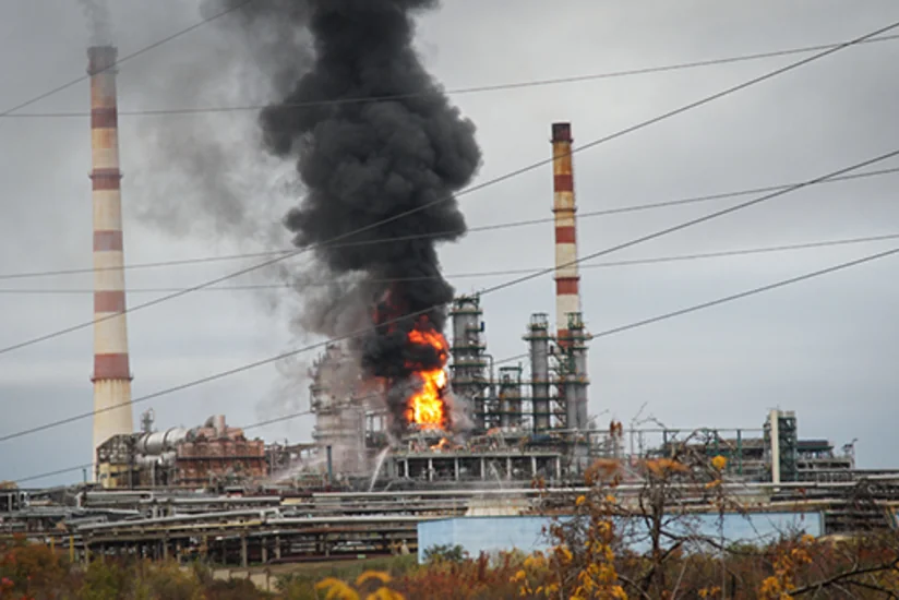 Fire breaks out at oil refinery near Russia's Yaroslavl after drone attack