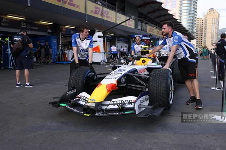 Fans take pit-lane walk ahead of Formula 1 Azerbaijan Grand Prix