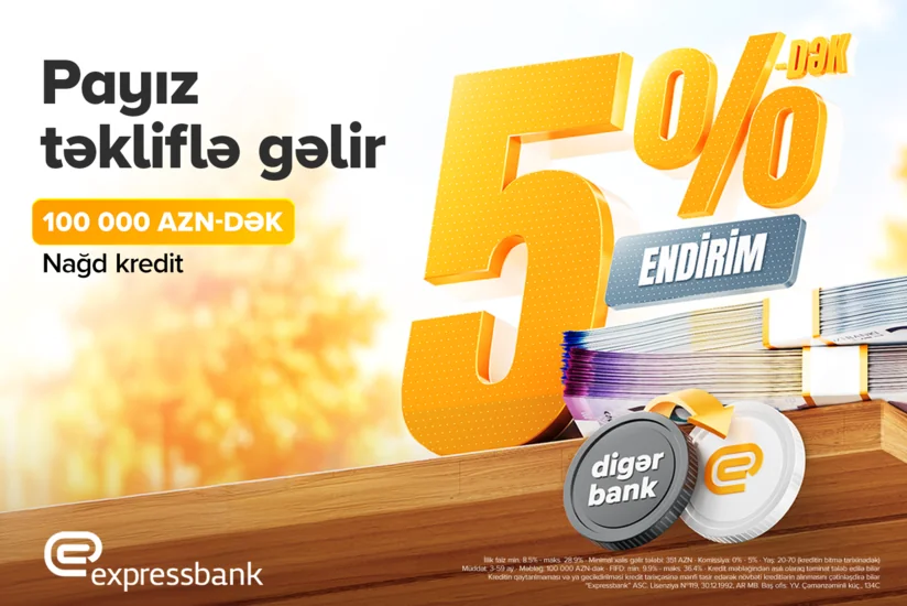 100 000 AZN-dək kredit 5 %-dək endirimlə - Expressbankda