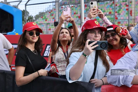 Fans take pit-lane walk ahead of Formula 1 Azerbaijan Grand Prix