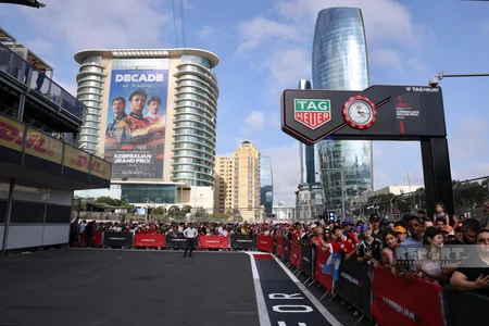 Fans take pit-lane walk ahead of Formula 1 Azerbaijan Grand Prix