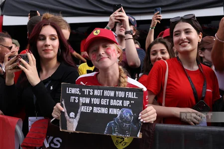 Fans take pit-lane walk ahead of Formula 1 Azerbaijan Grand Prix