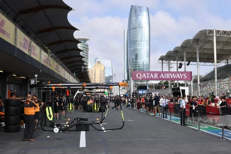 Fans take pit-lane walk ahead of Formula 1 Azerbaijan Grand Prix