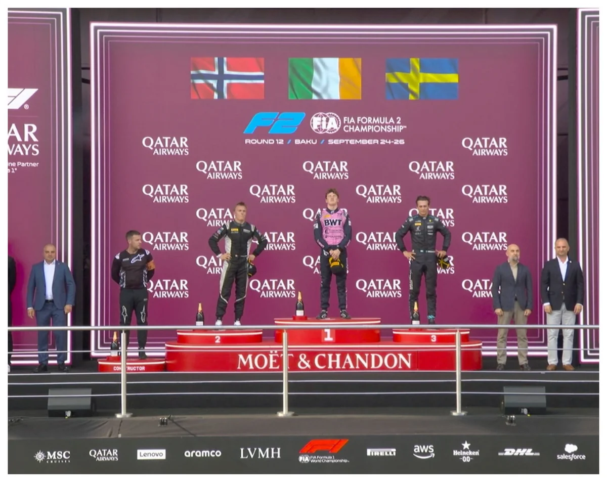 Winners of first Formula 2 Feature Race at Azerbaijan Grand Prix awarded