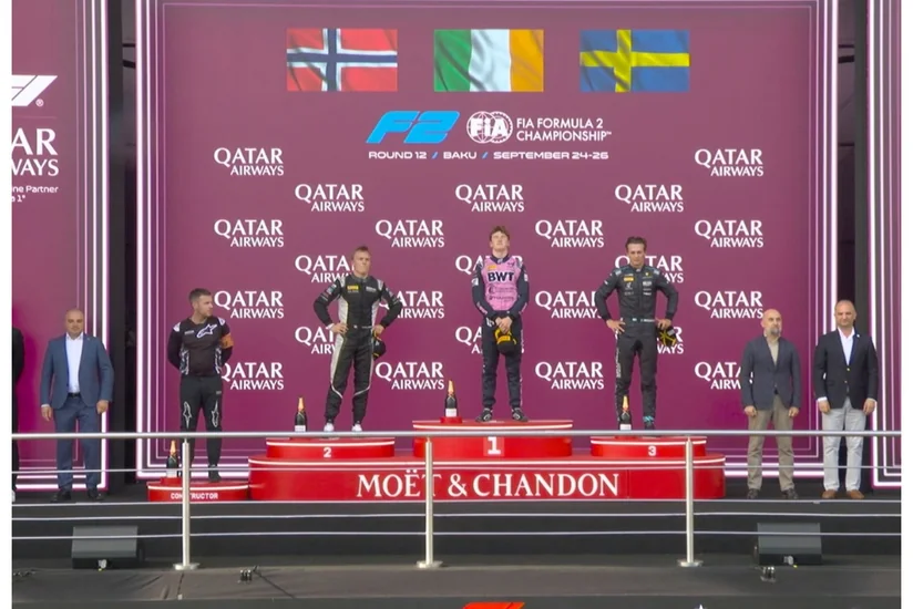 Winners of first Formula 2 Feature Race at Azerbaijan Grand Prix awarded