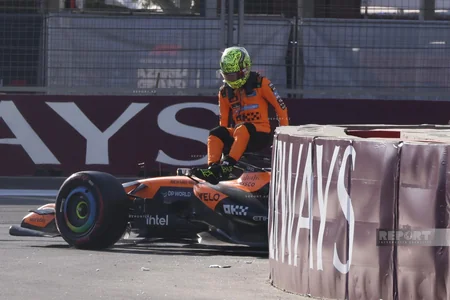 Formula 1: Maklarenin pilotu Lando Norris qəza törədərək mübarizəni dayandırıb - YENİLƏNİB
