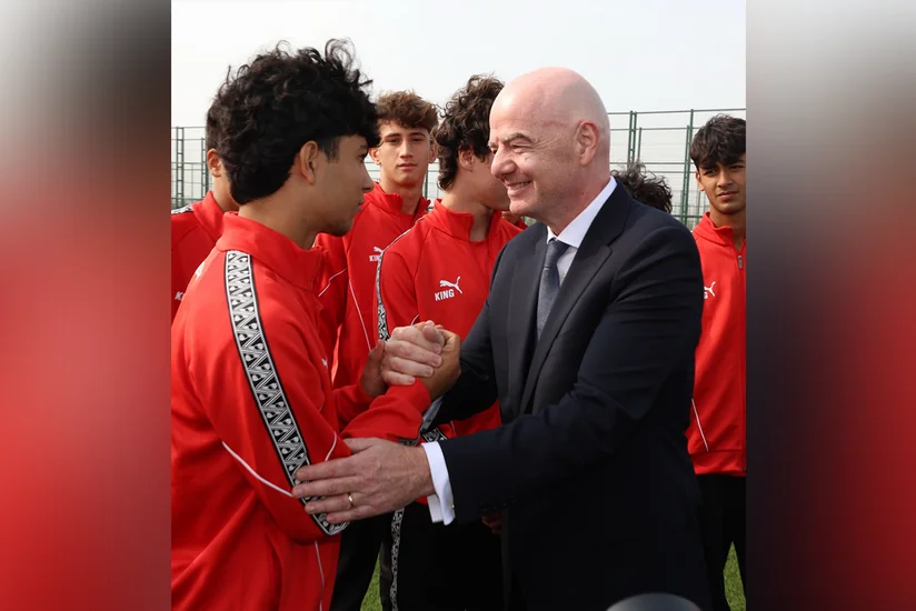 FIFA prezidenti Canni İnfantino Bakıda Azərbaycanın U-15 millisi ilə görüşməsi barədə paylaşım edib