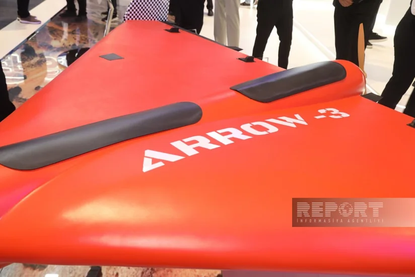 Azerbaijani Arrow 3 kamikaze drone showcased at ADEX 2026