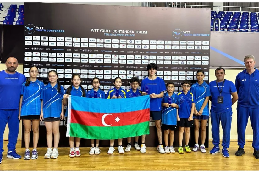 Azerbaijani table tennis players win five medals in Tbilisi