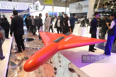 Azerbaijani Arrow 3 kamikaze drone showcased at ADEX 2026