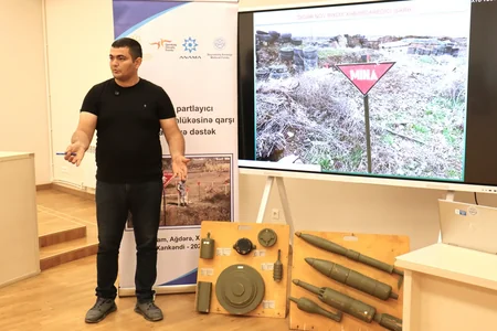 Xankəndidə mina təhlükəsinə dair yekun maarifləndirmə təlimləri keçirilib