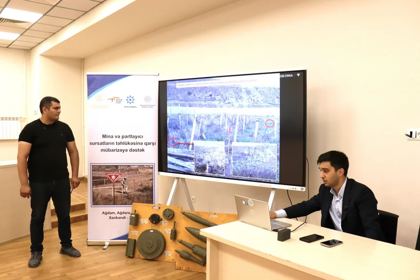 Xankəndidə mina təhlükəsinə dair yekun maarifləndirmə təlimləri keçirilib
