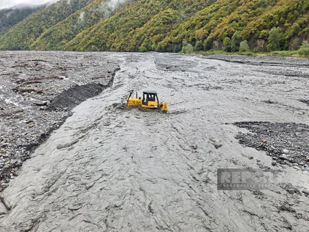 Zaqatalada sel təhlükəsi yaranıb, çaylara texnikalar cəlb olunub