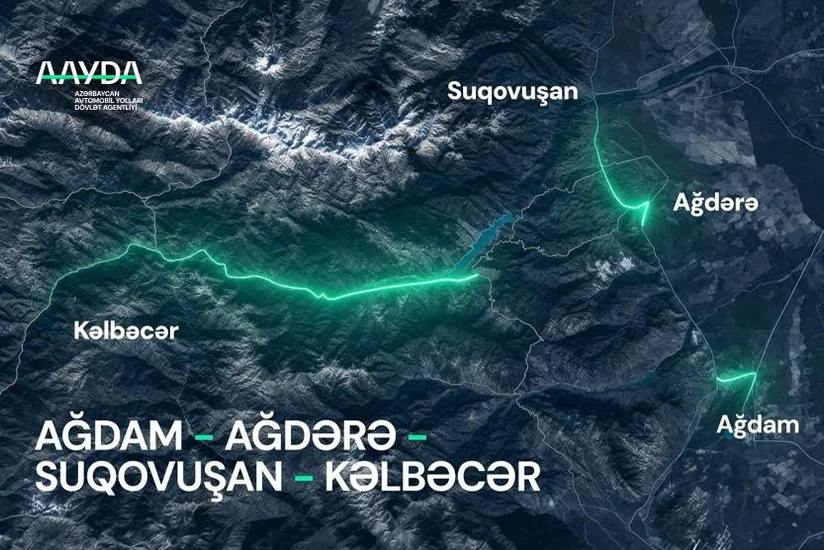 Ağdamdan Kəlbəcər istiqamətində yeni nəqliyyat xətti formalaşır