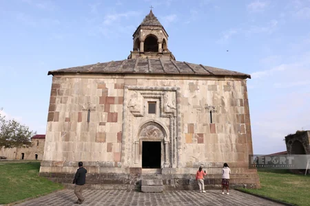 Int'l travelers visit Ganjasar Monastery in Azerbaijan's Karabakh