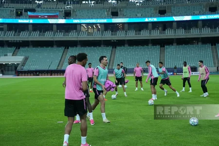 Bakı Olimpiya Stadionunda Sabahın Slaviya ilə oyunöncəsi açıq məşqi baş tutub