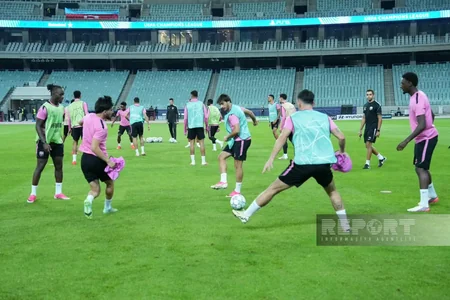 Bakı Olimpiya Stadionunda Sabahın Slaviya ilə oyunöncəsi açıq məşqi baş tutub