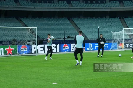 Bakı Olimpiya Stadionunda Sabahın Slaviya ilə oyunöncəsi açıq məşqi baş tutub
