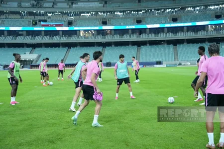 Bakı Olimpiya Stadionunda Sabahın Slaviya ilə oyunöncəsi açıq məşqi baş tutub