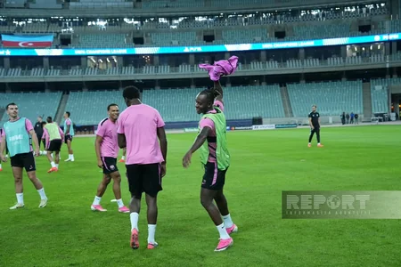 Bakı Olimpiya Stadionunda Sabahın Slaviya ilə oyunöncəsi açıq məşqi baş tutub