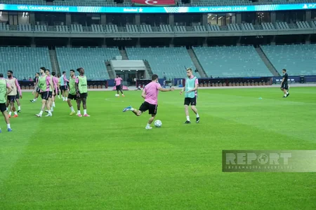 Bakı Olimpiya Stadionunda Sabahın Slaviya ilə oyunöncəsi açıq məşqi baş tutub