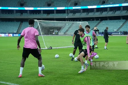 Bakı Olimpiya Stadionunda Sabahın Slaviya ilə oyunöncəsi açıq məşqi baş tutub