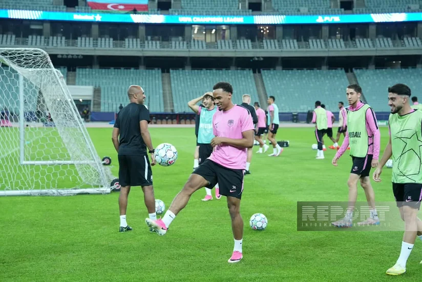 Bakı Olimpiya Stadionunda Sabahın Slaviya ilə oyunöncəsi açıq məşqi baş tutub