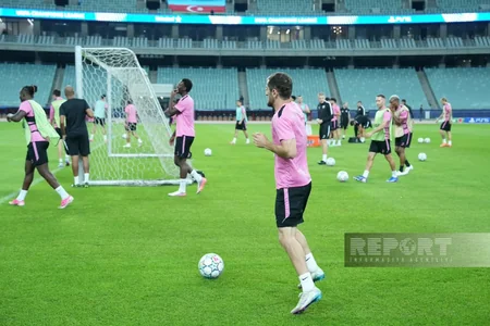 Bakı Olimpiya Stadionunda Sabahın Slaviya ilə oyunöncəsi açıq məşqi baş tutub