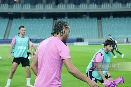 Bakı Olimpiya Stadionunda Sabahın Slaviya ilə oyunöncəsi açıq məşqi baş tutub