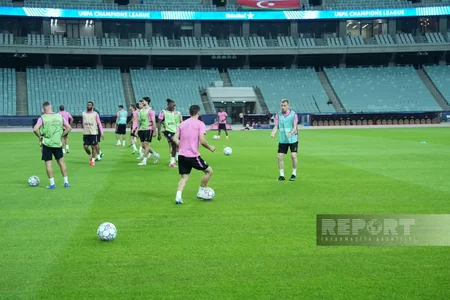 Bakı Olimpiya Stadionunda Sabahın Slaviya ilə oyunöncəsi açıq məşqi baş tutub