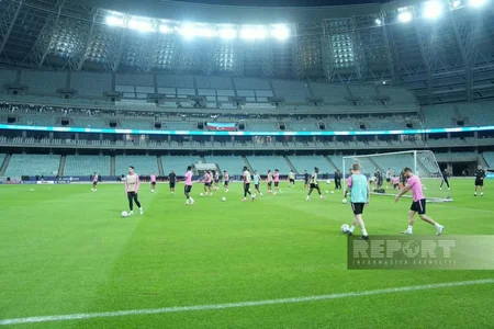 Bakı Olimpiya Stadionunda Sabahın Slaviya ilə oyunöncəsi açıq məşqi baş tutub