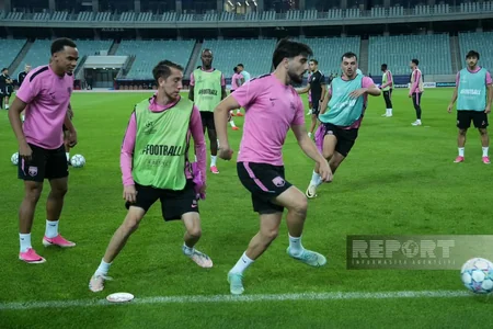 Bakı Olimpiya Stadionunda Sabahın Slaviya ilə oyunöncəsi açıq məşqi baş tutub