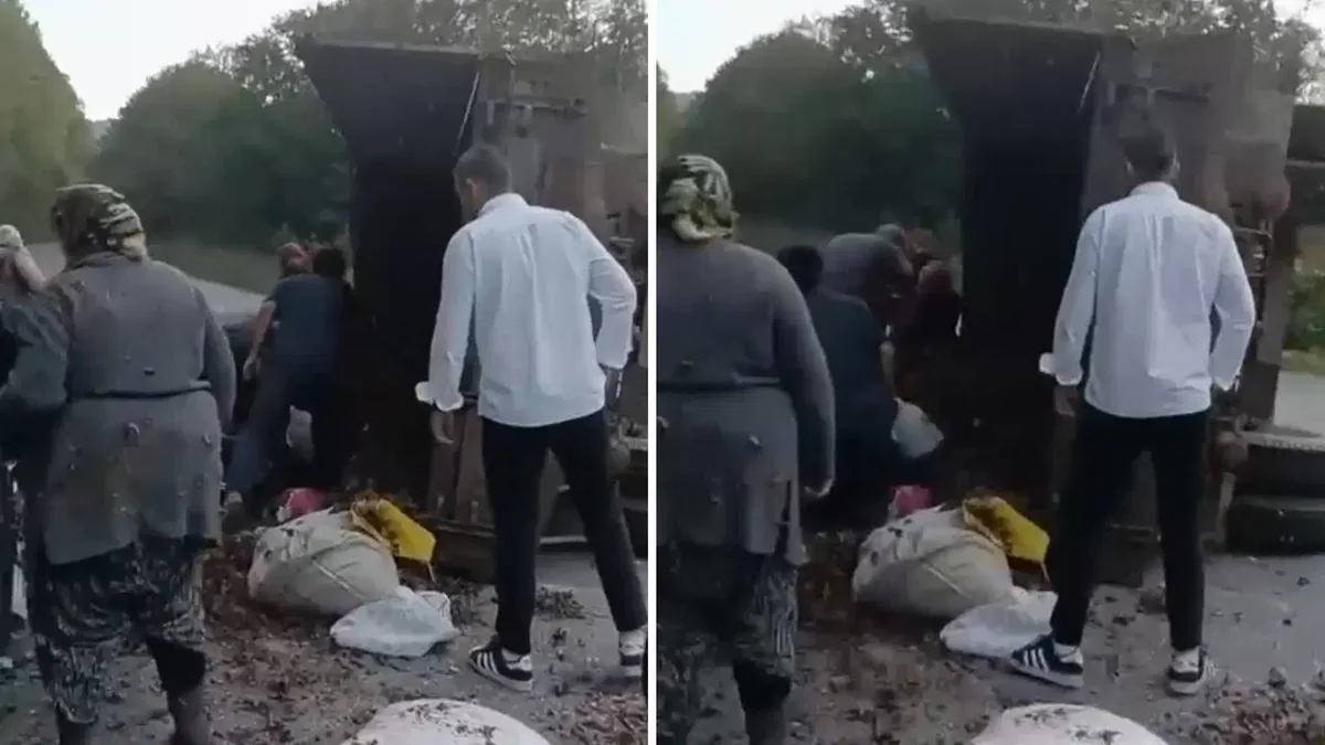 Türkiyədə traktorun qoşqusu aşıb, 11 nəfər yaralanıb
