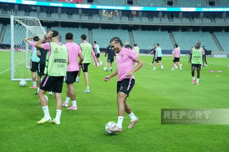 Bakı Olimpiya Stadionunda Sabahın Slaviya ilə oyunöncəsi açıq məşqi baş tutub