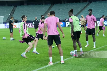 Bakı Olimpiya Stadionunda Sabahın Slaviya ilə oyunöncəsi açıq məşqi baş tutub