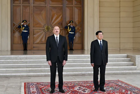 Laos Prezidentinin Bakıda rəsmi qarşılanma mərasimi olub