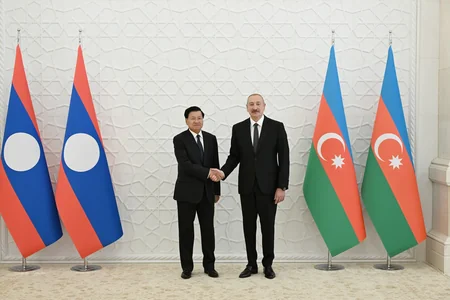Laos Prezidentinin Bakıda rəsmi qarşılanma mərasimi olub