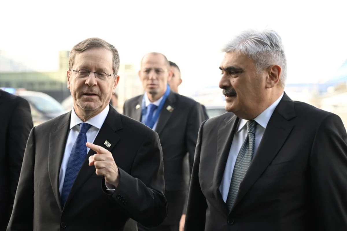 Israeli President Isaac Herzog arrives in Azerbaijan