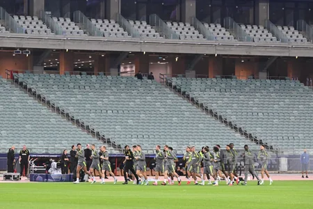 Borussiya Bakı Olimpiya Stadionunda Sabahla oyunöncəsi son məşqinə çıxıb