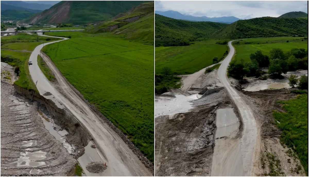 Şabranda sel nəticəsində zədələnmiş yol bərpa olunub